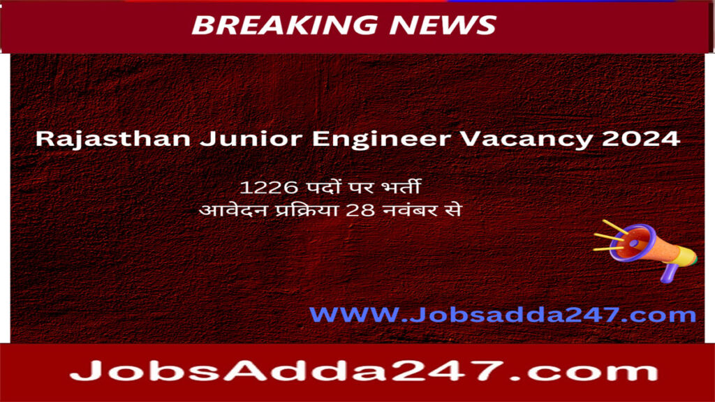 Rajasthan Junior Engineer Vacancy 2024